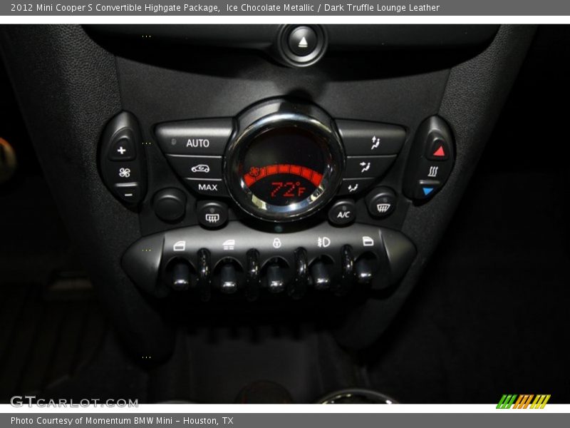 Controls of 2012 Cooper S Convertible Highgate Package