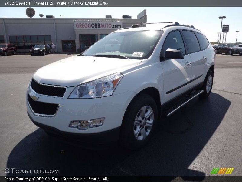 White / Dark Gray/Light Gray 2012 Chevrolet Traverse LS