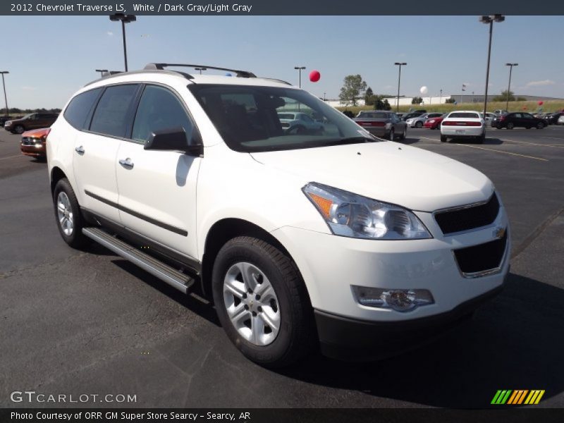 White / Dark Gray/Light Gray 2012 Chevrolet Traverse LS