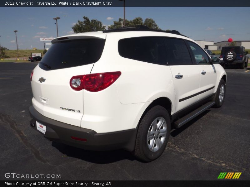 White / Dark Gray/Light Gray 2012 Chevrolet Traverse LS