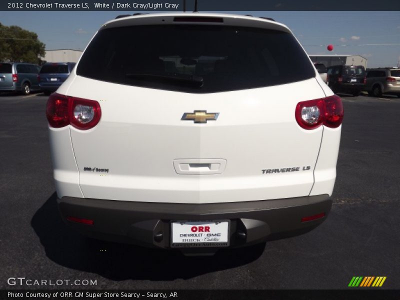 White / Dark Gray/Light Gray 2012 Chevrolet Traverse LS