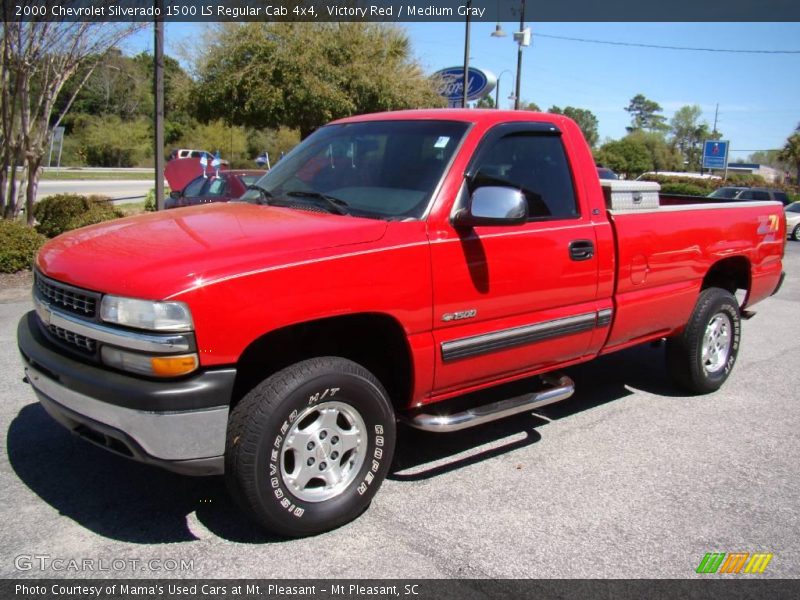 Victory Red / Medium Gray 2000 Chevrolet Silverado 1500 LS Regular Cab 4x4