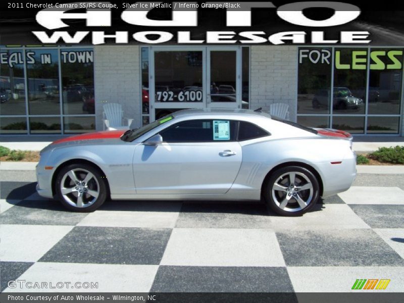 Silver Ice Metallic / Inferno Orange/Black 2011 Chevrolet Camaro SS/RS Coupe