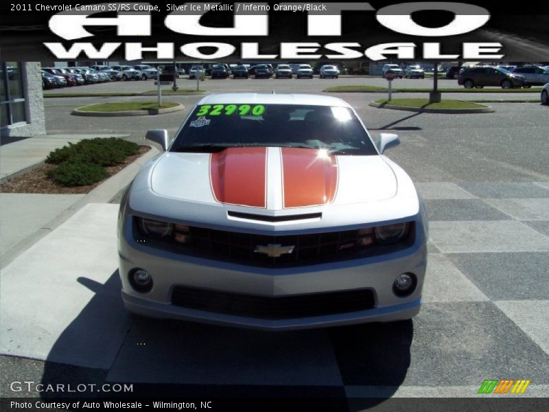 Silver Ice Metallic / Inferno Orange/Black 2011 Chevrolet Camaro SS/RS Coupe