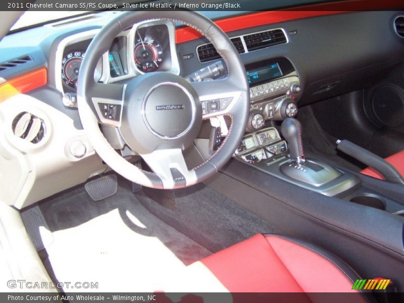 Silver Ice Metallic / Inferno Orange/Black 2011 Chevrolet Camaro SS/RS Coupe
