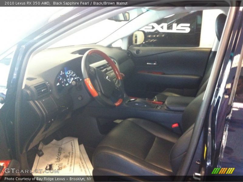 Black Sapphire Pearl / Black/Brown Walnut 2010 Lexus RX 350 AWD