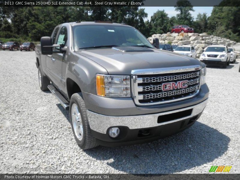 Steel Gray Metallic / Ebony 2013 GMC Sierra 2500HD SLE Extended Cab 4x4