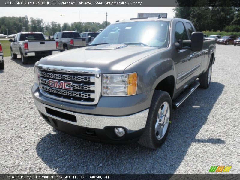 Steel Gray Metallic / Ebony 2013 GMC Sierra 2500HD SLE Extended Cab 4x4
