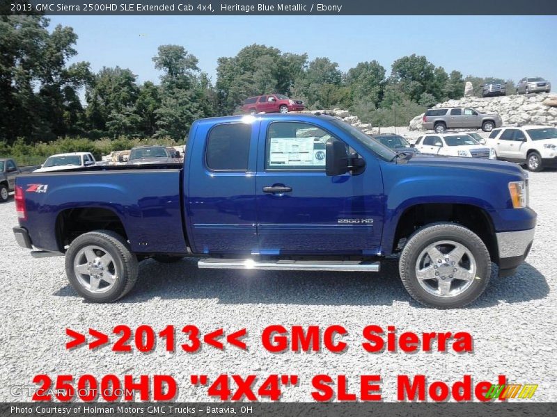 Heritage Blue Metallic / Ebony 2013 GMC Sierra 2500HD SLE Extended Cab 4x4