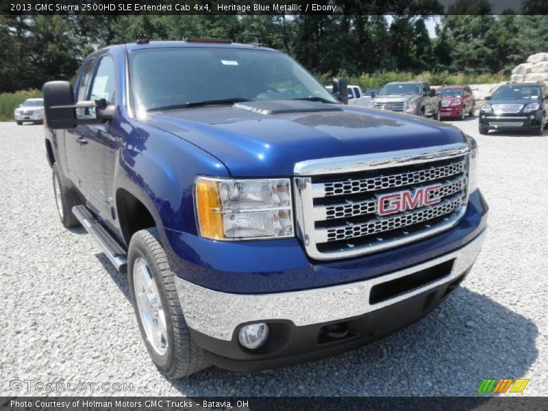 Heritage Blue Metallic / Ebony 2013 GMC Sierra 2500HD SLE Extended Cab 4x4