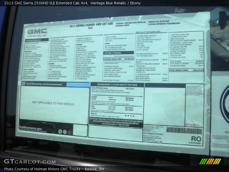Heritage Blue Metallic / Ebony 2013 GMC Sierra 2500HD SLE Extended Cab 4x4