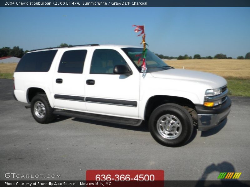 Summit White / Gray/Dark Charcoal 2004 Chevrolet Suburban K2500 LT 4x4