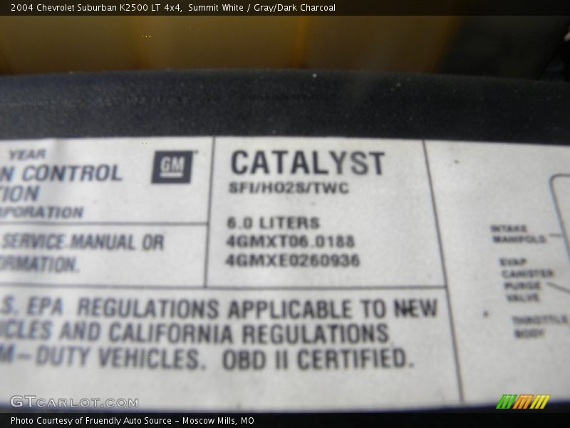 Summit White / Gray/Dark Charcoal 2004 Chevrolet Suburban K2500 LT 4x4