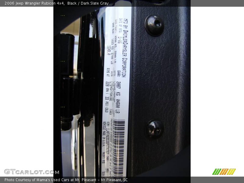 Black / Dark Slate Gray 2006 Jeep Wrangler Rubicon 4x4