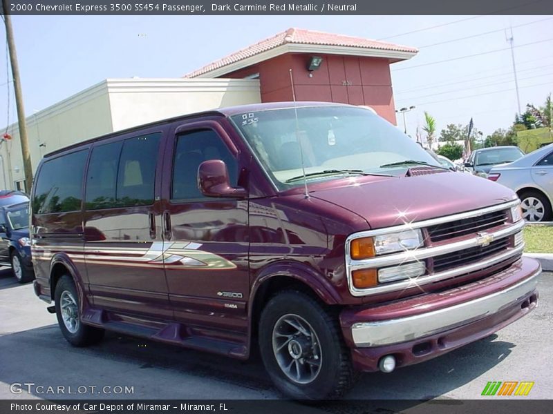 Dark Carmine Red Metallic / Neutral 2000 Chevrolet Express 3500 SS454 Passenger