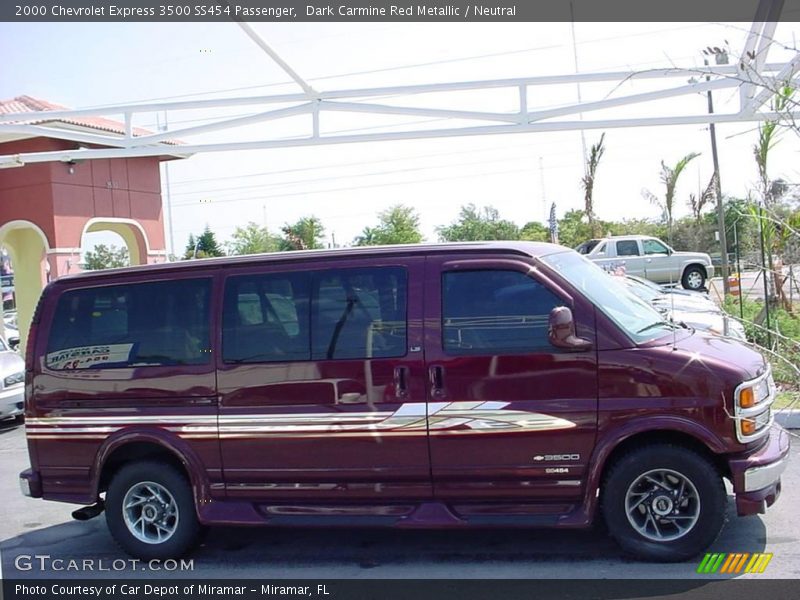 Dark Carmine Red Metallic / Neutral 2000 Chevrolet Express 3500 SS454 Passenger