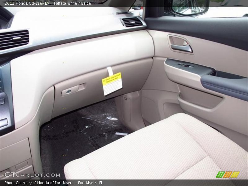 Taffeta White / Beige 2012 Honda Odyssey EX