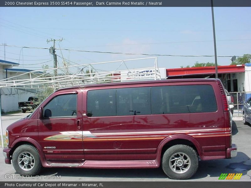Dark Carmine Red Metallic / Neutral 2000 Chevrolet Express 3500 SS454 Passenger