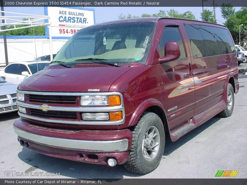 Dark Carmine Red Metallic / Neutral 2000 Chevrolet Express 3500 SS454 Passenger