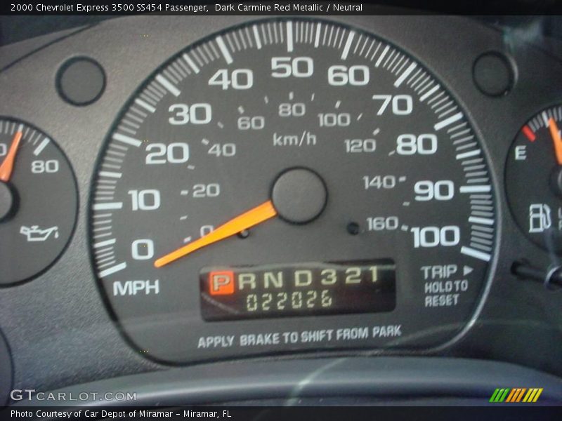 Dark Carmine Red Metallic / Neutral 2000 Chevrolet Express 3500 SS454 Passenger