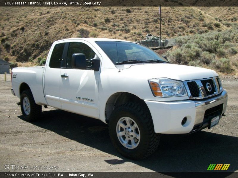 White / Steel Gray 2007 Nissan Titan SE King Cab 4x4