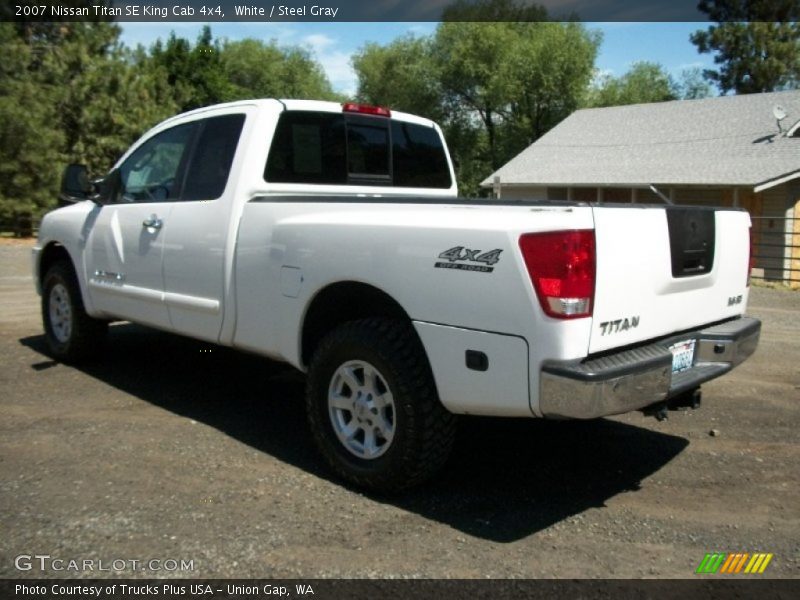 White / Steel Gray 2007 Nissan Titan SE King Cab 4x4