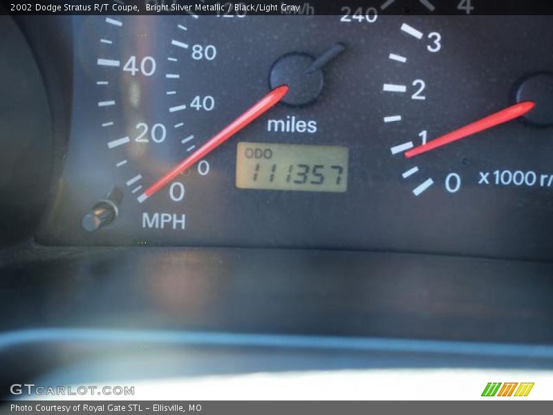 Bright Silver Metallic / Black/Light Gray 2002 Dodge Stratus R/T Coupe
