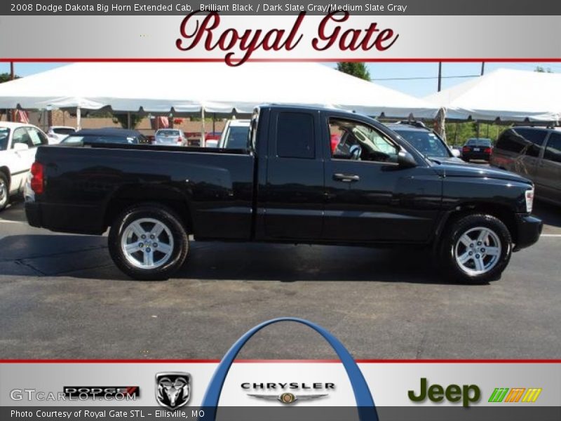 Brilliant Black / Dark Slate Gray/Medium Slate Gray 2008 Dodge Dakota Big Horn Extended Cab