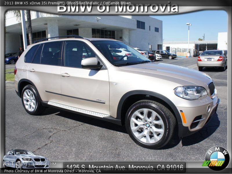 Orion Silver Metallic / Cinnamon Brown 2013 BMW X5 xDrive 35i Premium