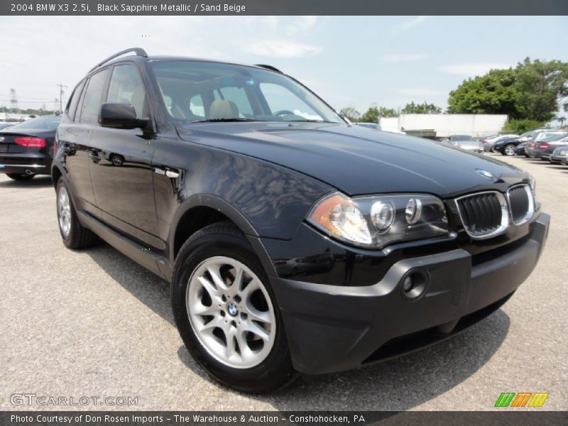 Black Sapphire Metallic / Sand Beige 2004 BMW X3 2.5i
