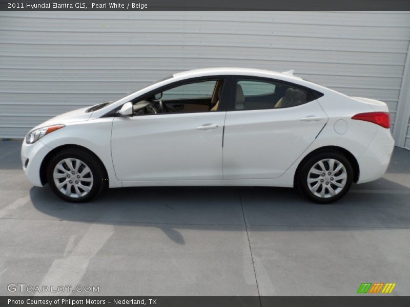 Pearl White / Beige 2011 Hyundai Elantra GLS