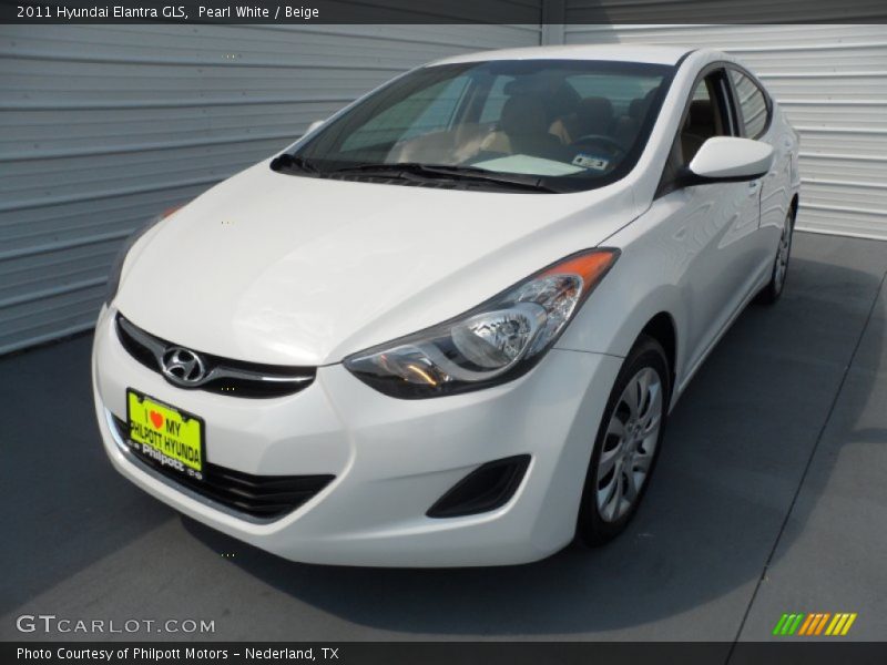 Pearl White / Beige 2011 Hyundai Elantra GLS
