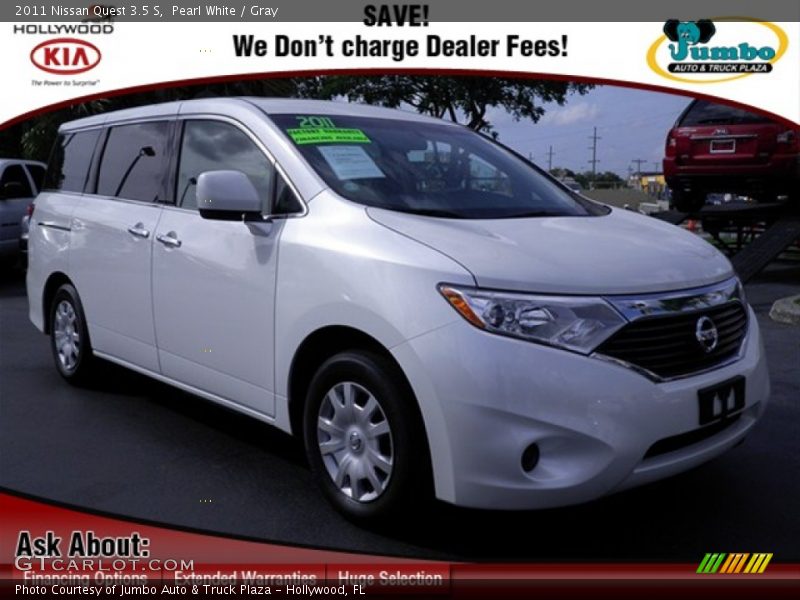 Pearl White / Gray 2011 Nissan Quest 3.5 S