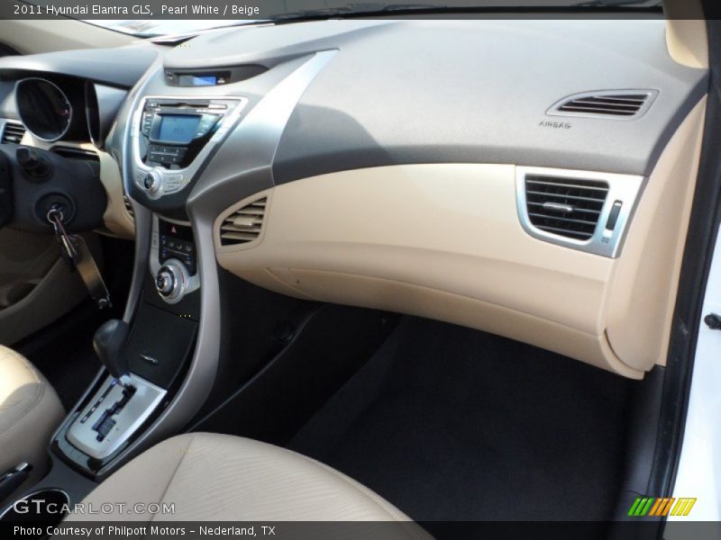 Pearl White / Beige 2011 Hyundai Elantra GLS