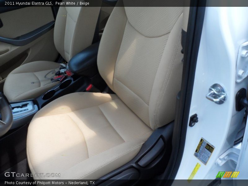 Pearl White / Beige 2011 Hyundai Elantra GLS