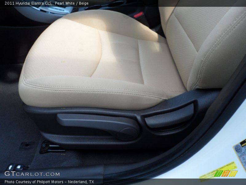 Pearl White / Beige 2011 Hyundai Elantra GLS