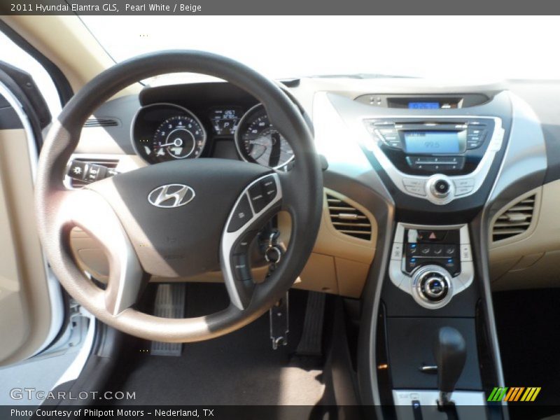 Pearl White / Beige 2011 Hyundai Elantra GLS