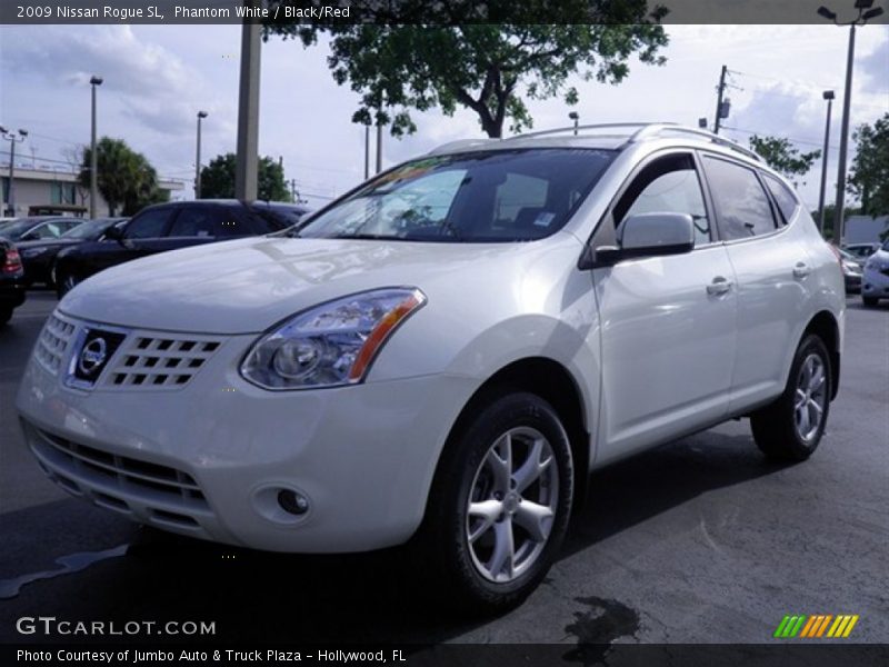 Phantom White / Black/Red 2009 Nissan Rogue SL