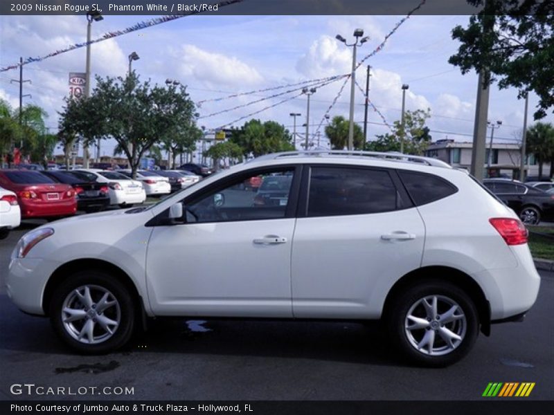 Phantom White / Black/Red 2009 Nissan Rogue SL
