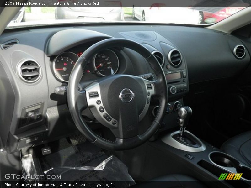 Phantom White / Black/Red 2009 Nissan Rogue SL