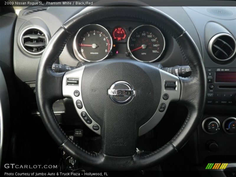 Phantom White / Black/Red 2009 Nissan Rogue SL