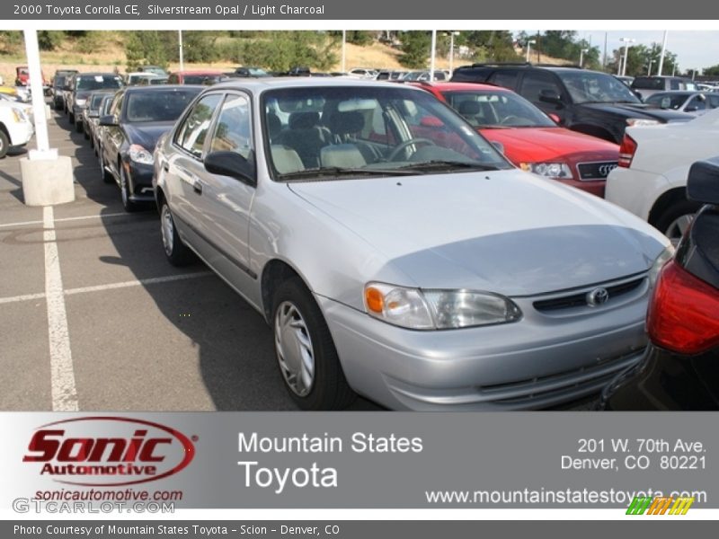 Silverstream Opal / Light Charcoal 2000 Toyota Corolla CE