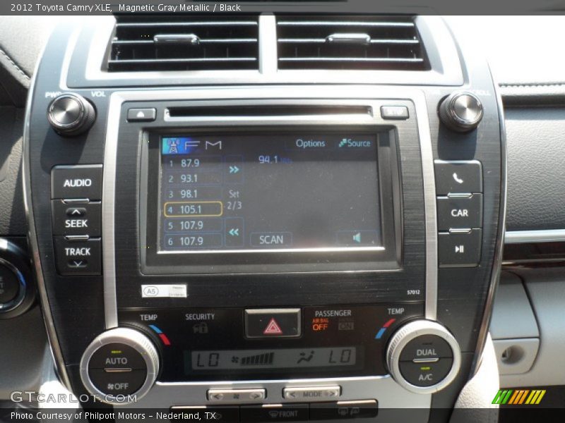 Magnetic Gray Metallic / Black 2012 Toyota Camry XLE