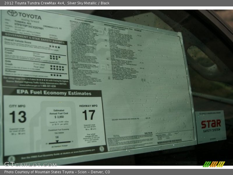 Silver Sky Metallic / Black 2012 Toyota Tundra CrewMax 4x4