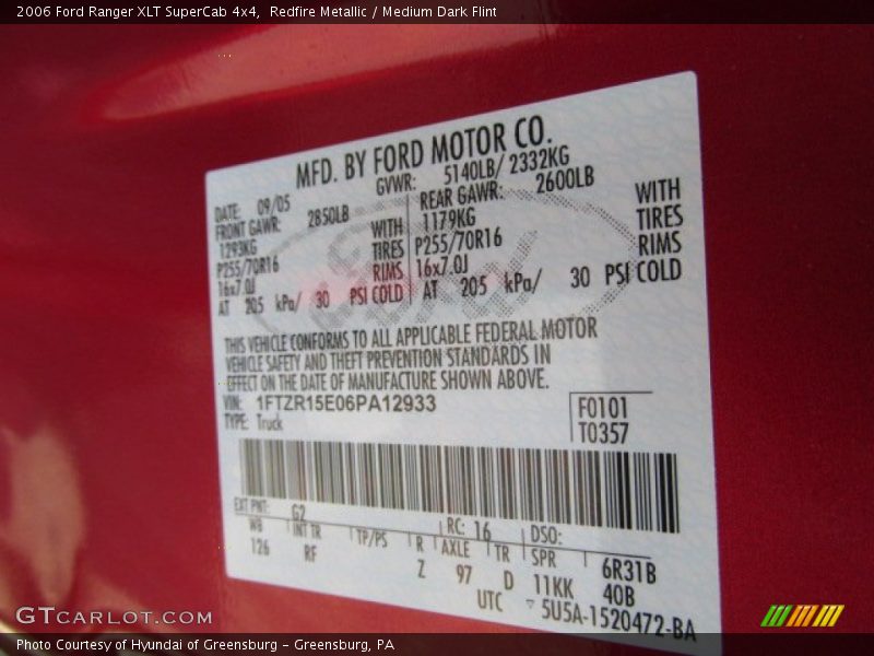 Redfire Metallic / Medium Dark Flint 2006 Ford Ranger XLT SuperCab 4x4