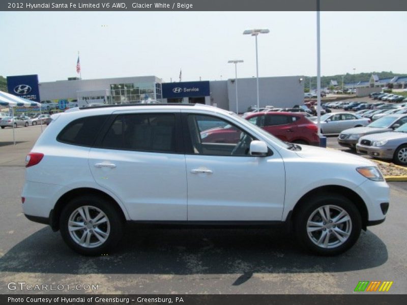 Glacier White / Beige 2012 Hyundai Santa Fe Limited V6 AWD
