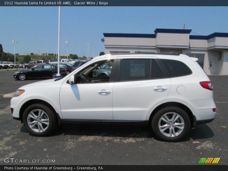 Glacier White / Beige 2012 Hyundai Santa Fe Limited V6 AWD