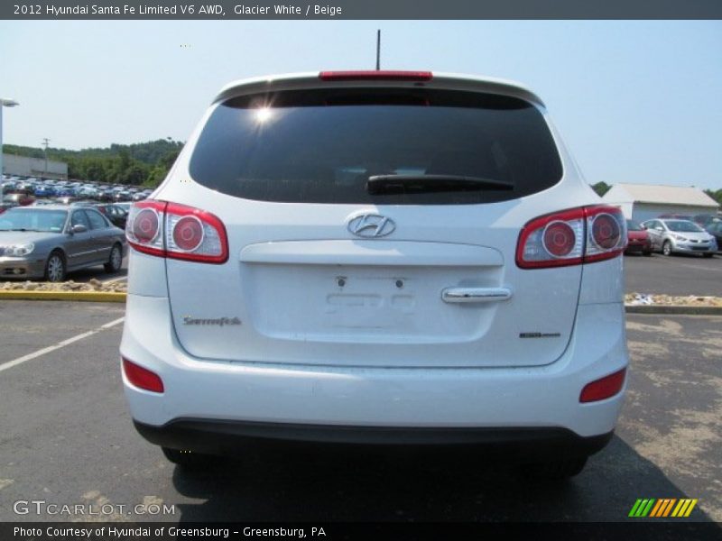 Glacier White / Beige 2012 Hyundai Santa Fe Limited V6 AWD