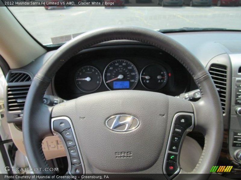 Glacier White / Beige 2012 Hyundai Santa Fe Limited V6 AWD