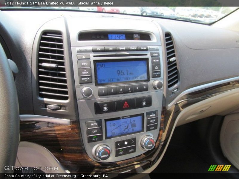 Glacier White / Beige 2012 Hyundai Santa Fe Limited V6 AWD